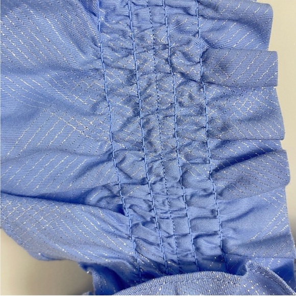 HILL HOUSE The Ellie Nap Midi Dress, Light Blue Glitter Check, Size Small - Picture 6 of 9